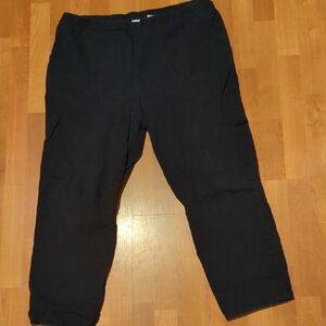 JMS Pull On Plus Size Black Pants Comfy 18W 20W Elastic Waist Pockets